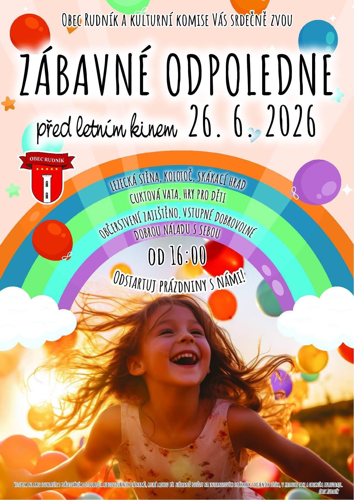 Už dnes odpoledne se na vás těšíme před kulturním domem v Rudníku, kde pro vás kulturní komise připravila spoustu her, soutěží a zábavy pro malé i velké. 🎈🎯 Důležité upozornění! ⚠️ Nezapomeňte dětem přibalit náhradní oblečení nebo ručník. 💦🚒 O pořádné letní osvěžení se totiž postarají hasiči z SDH Arnultovice, takže o vodní zábavu rozhodně nebude nouze! Těšíme se na společné odpoledne plné smíchu, her a letní pohody. 🌞 Kulturní komise