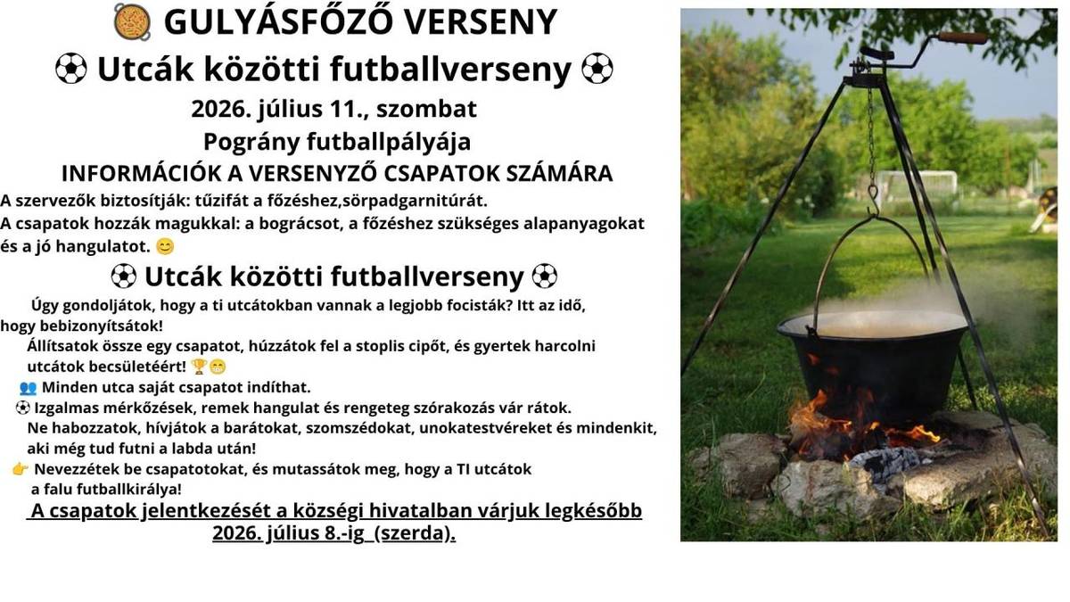 Prihláška do súťaže vo varení guláša a futbalového turnaja  Jelentkezés a gulyásfőző versenyre és a futballversenyre