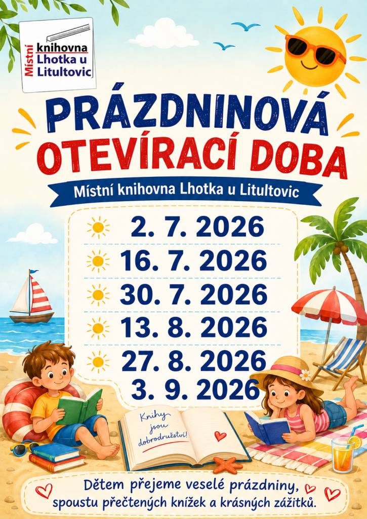 OBECNÍ KNIHOVNA - PRÁZDNINY - PROVOZNÍ DOBA