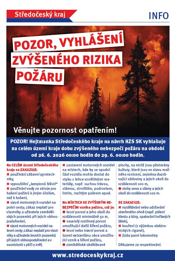 Vyhlášení doby zvýšeného nebezpečí požáru