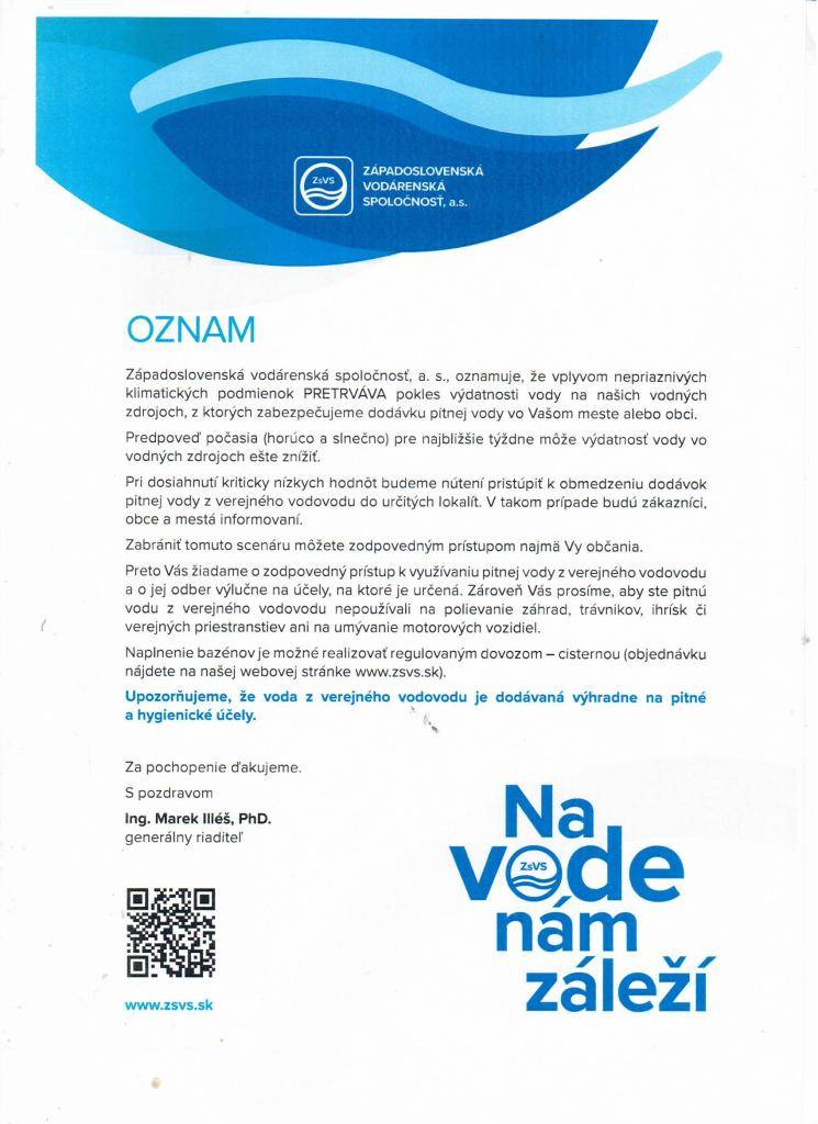Aktuálna situácia - voda