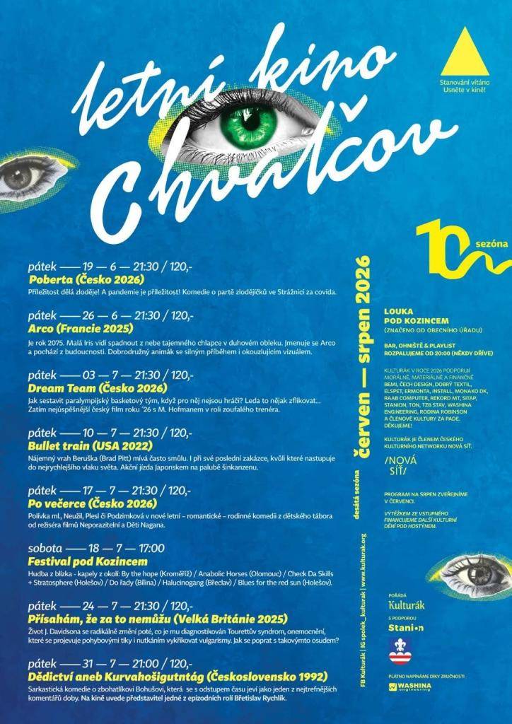 program letního kina v červenci