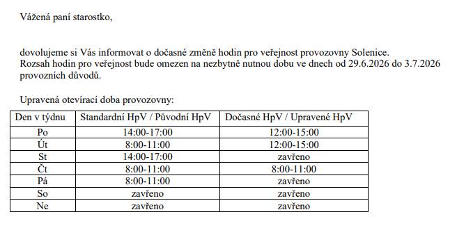 V termínu od pondělí od 29. 6. 2026 do pátku 3. 7. 2026.