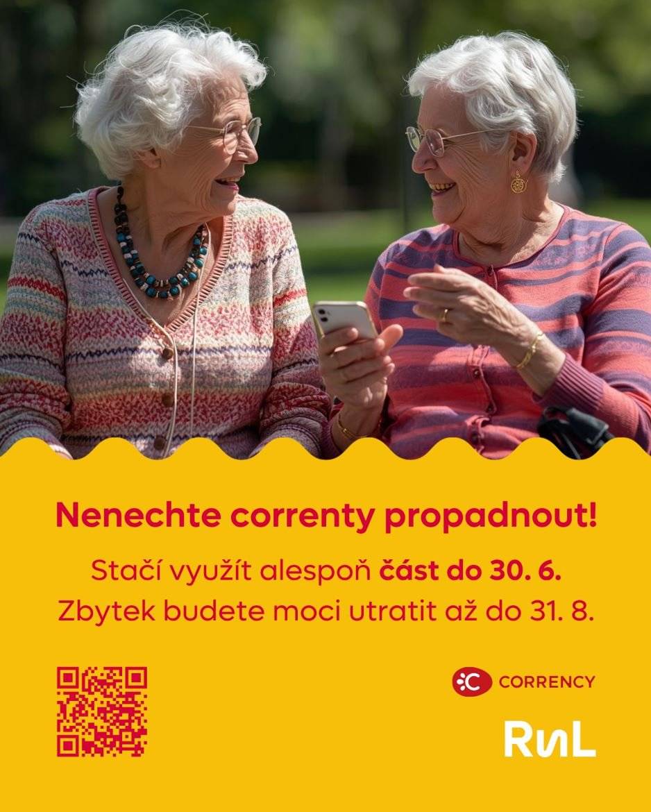 Registrace do programu Corrency a možnost získání až 1000 Kč pro děti a seniory se uzavře již příští týden! Nakupte do 30. června alespoň jednou s využitím correntů a prodlužte si jejich čerpání až do 31. srpna. Město Roudnice nad Labem vám prostřednictvím Corrency doplatí až 50% ceny zboží a zároveň podpoříte místní obchody, služby a podnikatele.  Polovina registrovaných seniorů své correnty zatím nevyužila! Připomeňte to prosím i svým blízkým. Podrobné informace o Corrency najdete na stránkách roudnice.corrency.cz.