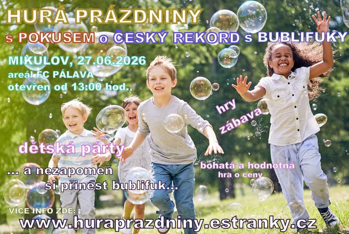 Sobota 27.6. od 14:00 fotbalový areál Mikulov