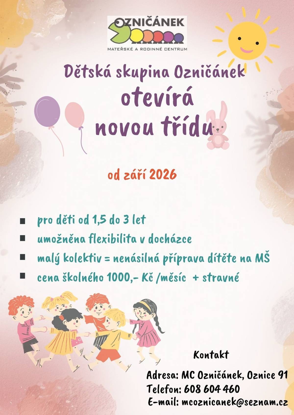 Oznámení obce Oznice