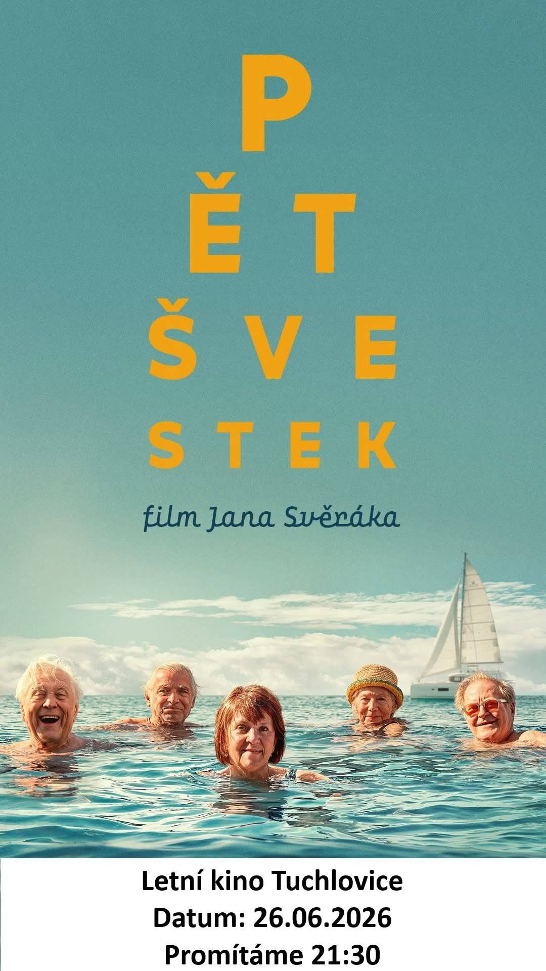 Svěrákův nejnovější film Pět švestek dnes na plátně letního kina v Tuchlovicích! Poslední pátek před prázdninami je u nás v kině věnován jednomu z nejočekávanějších filmů tohoto roku - komedii Pět švestek. Přijďte se po parném a dusném dni ochladit, osvěžit a pobavit do našeho přírodním areálu letního kina! 🎬 Čeká vás příjemný večer pod hvězdami, vychlazené pivo, něco dobrého k zakousnutí a hlavně očekávaný film oscarového režiséra Jana Svěráka. Dnes se můžete těšit i na naše kamarádky z místní pekárny Pět švestek, které si připravili slané i sladké koláče, škvarkové placky a focaccie. 🍟 Hospůdka Pod Hvězdami otevřena od 18:30. 🎥 Promítáme po setmění, přibližně od 21:30 Těšíme se na vás!