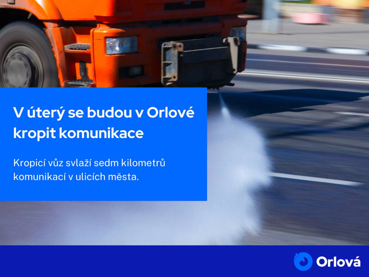 Do Orlové zítra dorazí kropicí vůz, který bude od 11 hodin kropit v těchto ulicích:  Masarykova třída F. S. Tůmy Polní, Okružní Osvobození Kpt. Jaroše Na Stuchlíkovci Ke Studánce, Rydultowská  Kropicí vůz, který město objednalo u karvinského střediska Správy silnic, během horkého dne svlaží zhruba sedm kilometrů komuni...