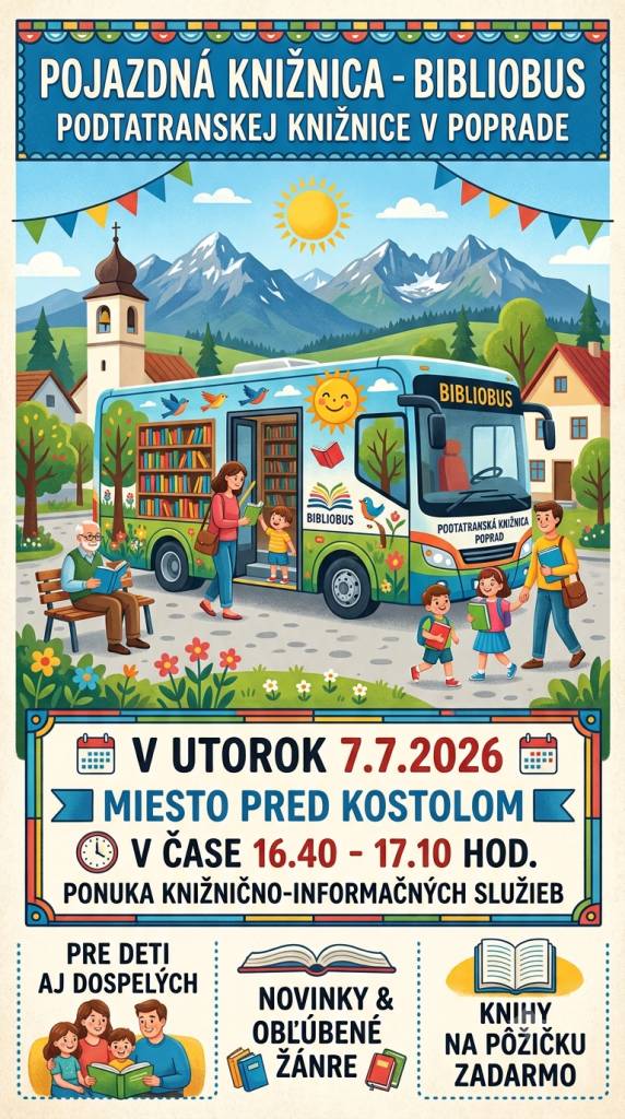 Pojazdná knižnica - bibliobus - Podtatranskej knižnice v Poprade