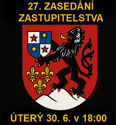 Vážení spoluobčané, v úterý 30. 6. od 18:00 se bude konat 27. zasedání zastupitelstva.