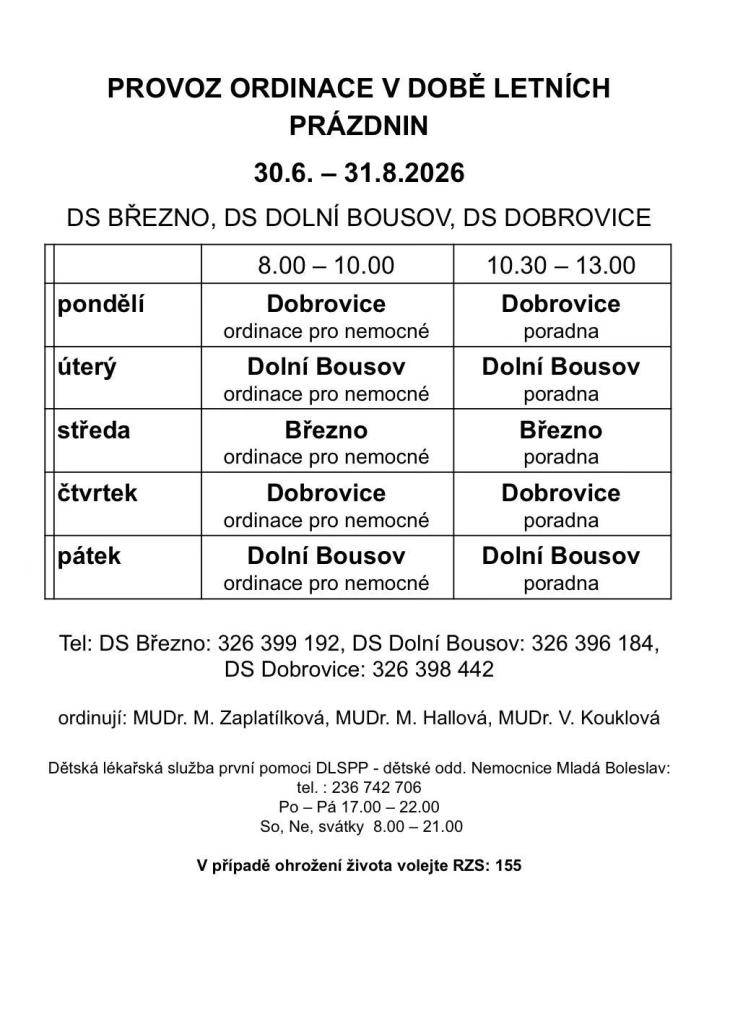 DS Březno, Dolní Bousov, Dobrovice
