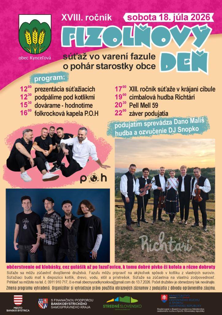 súťaž vo varení fazule, 18.7.2026, program od 12:00 hod.