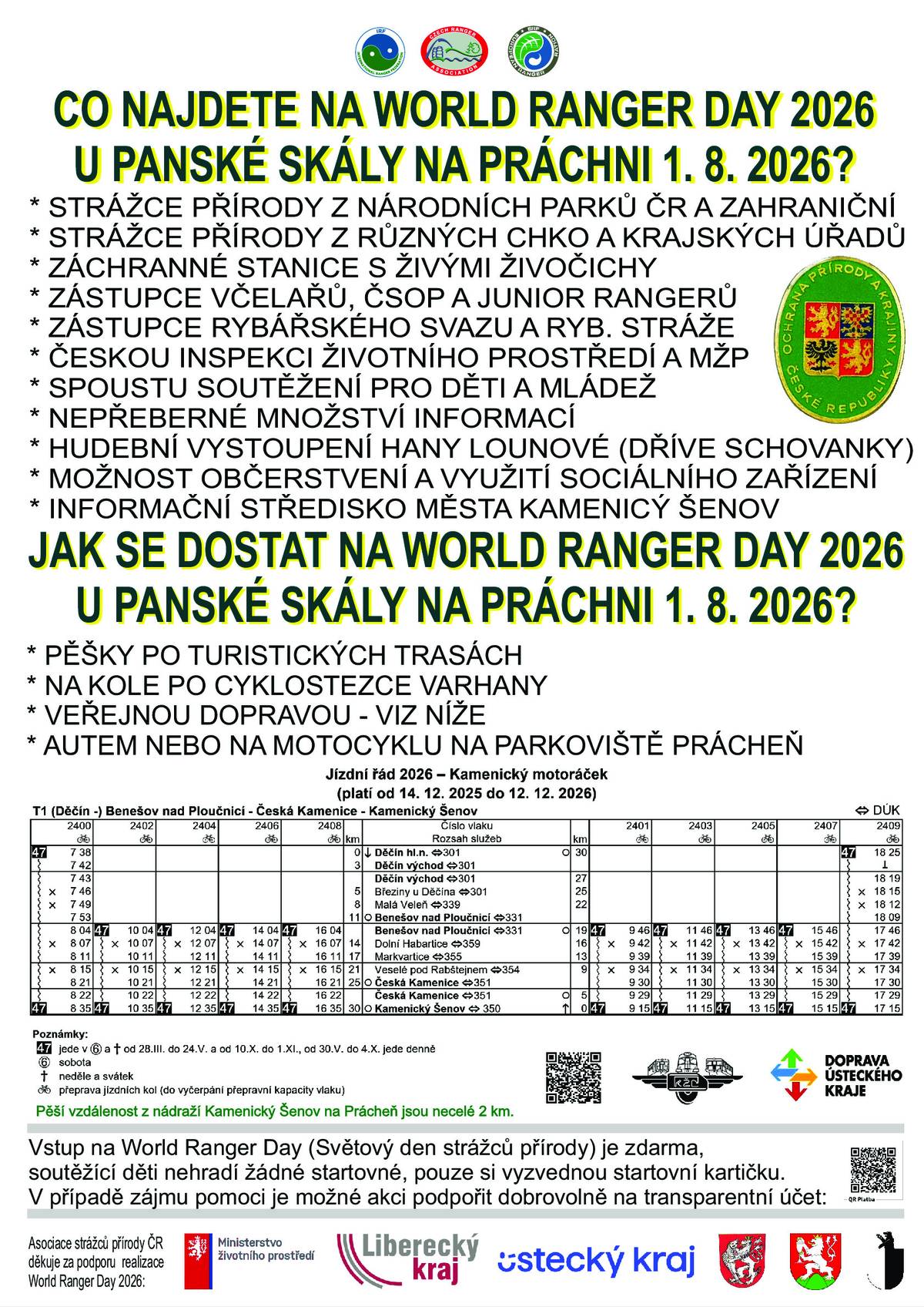 Tip na rodinný výlet,v sobotu 1.8.2026 od 10:00hod.Národní přírodní památka Panská skála,Kamenický Šenov.