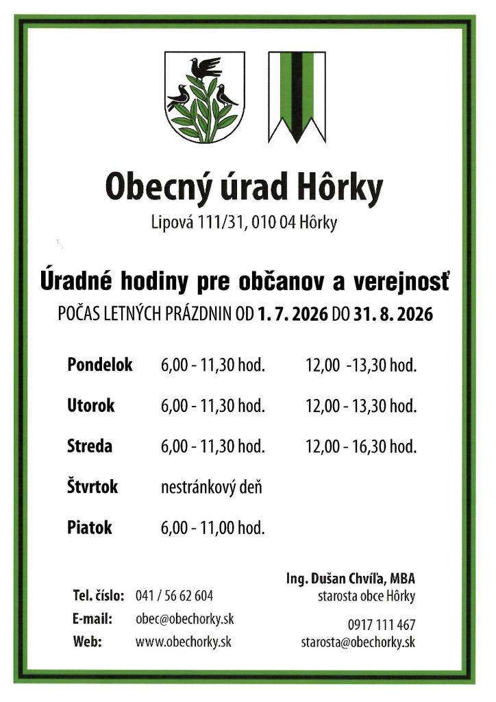 Letné prázdniny 2026