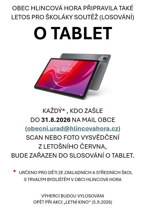 SOUTĚŽ (LOSOVÁNÍ) O TABLET