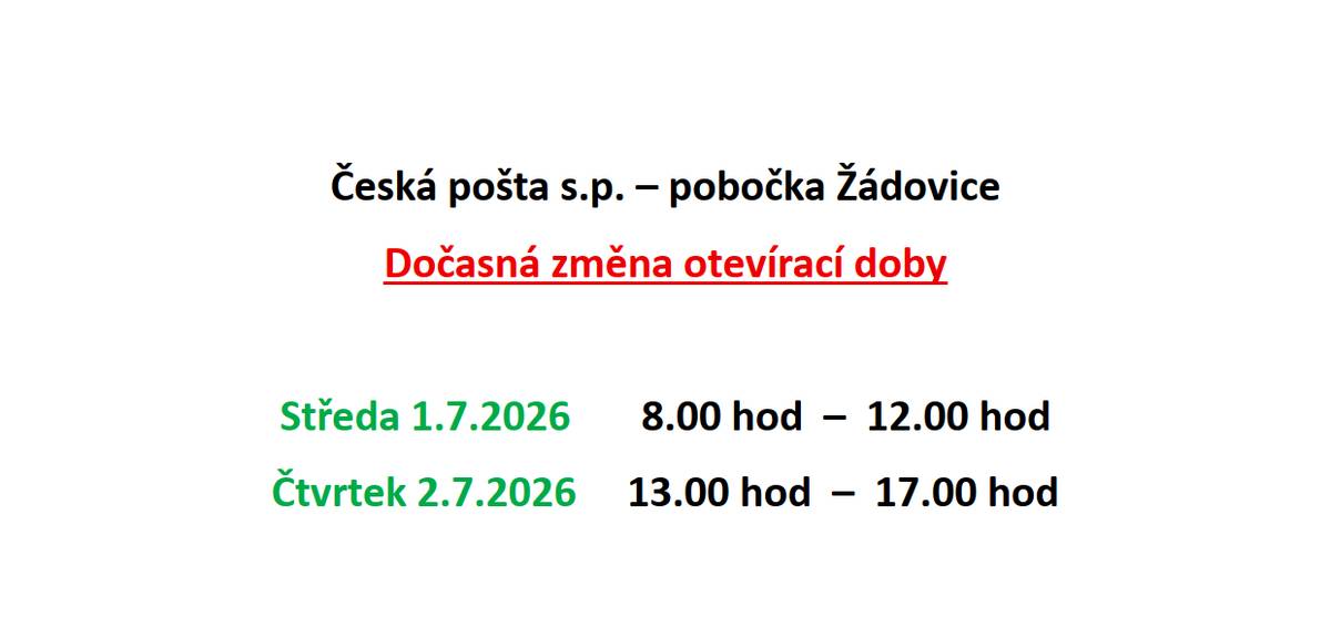 ve středu 1.7. a ve čtvrtek 2.7.2026