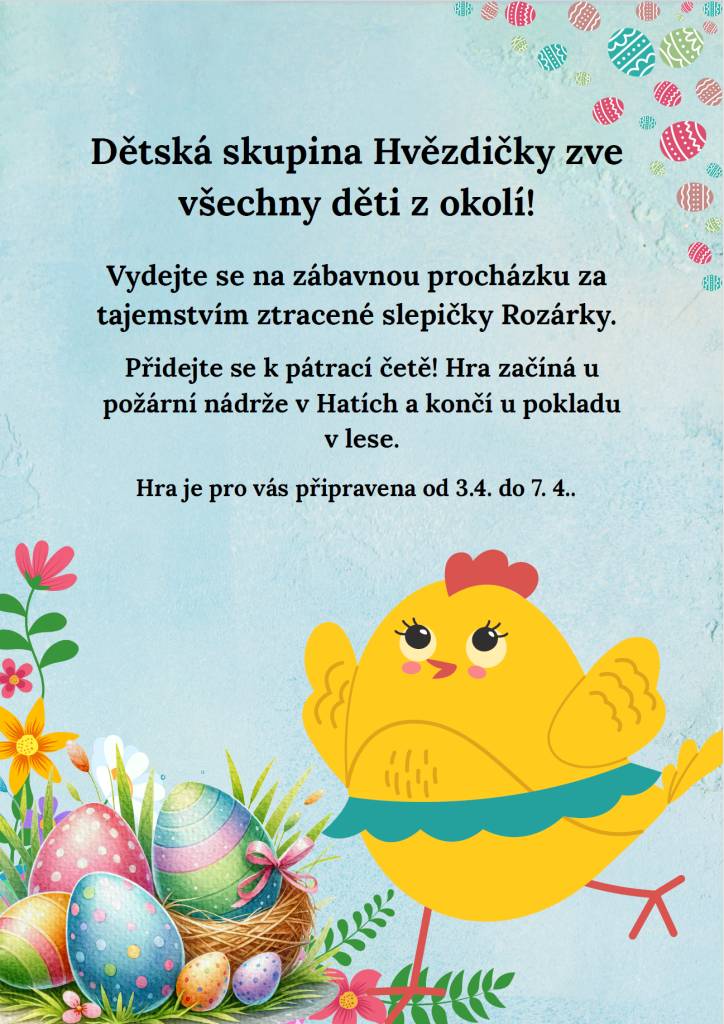 Přidejte se k pátrací četě a pomozte najít ztracenou slepičku Rozárku.