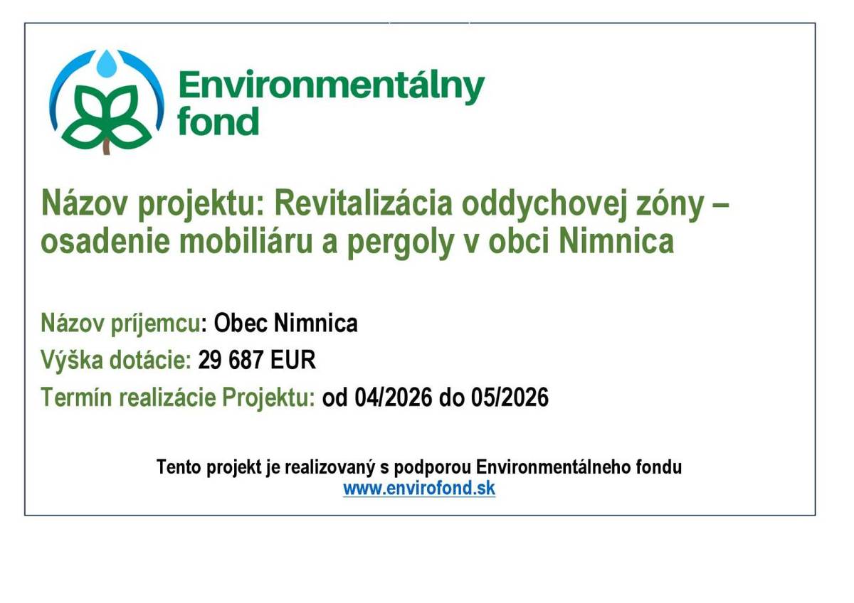 Cieľom projektu je komplexná premena zóny obce na moderný, ekologický, klimaticky odolný, reprezentatívny verejný priestor, ktorý bude slúžiť obyvateľom aj návštevníkom obce počas celého roka.