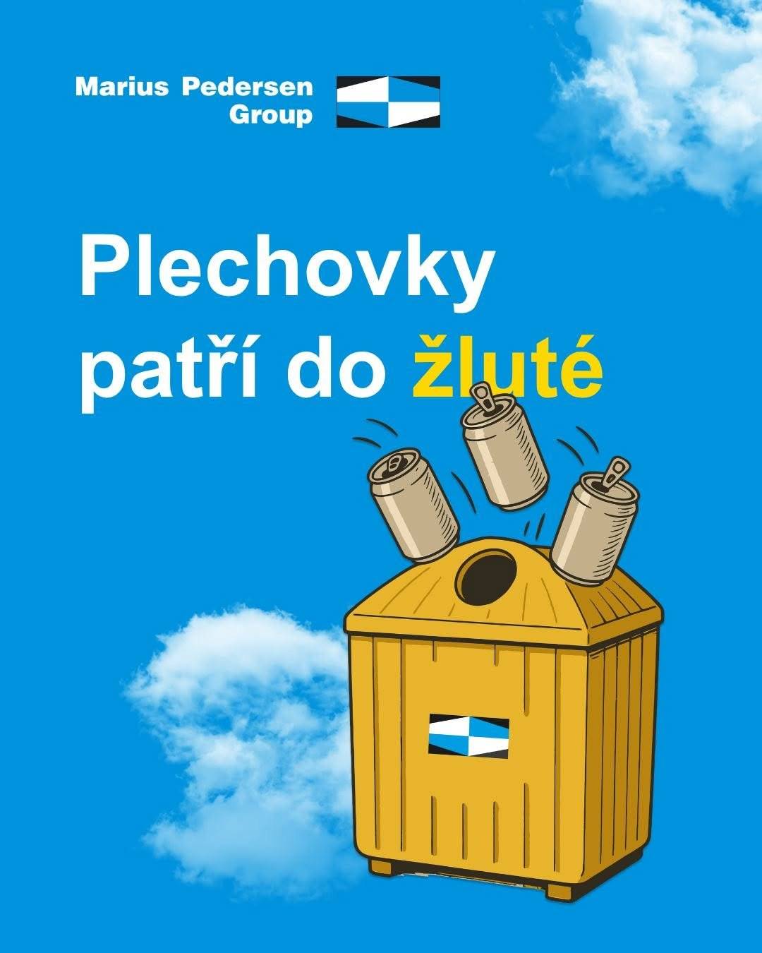 Žluté nádoby na odpad nejsou jen pro plasty nebo nápojové kartony. Patří do nich i nápojové plechovky. Nezapomeňte je sešlápnout. Jednoduchý krok, který má skutečný dopad.