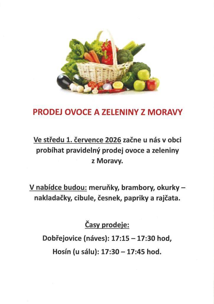 Pravidelně každou středu, od 1.7.2026, do odvolání