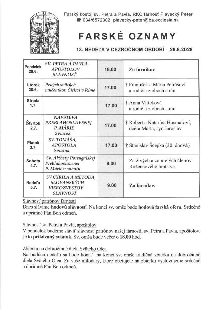 od 29.6. do 5.7.2026
