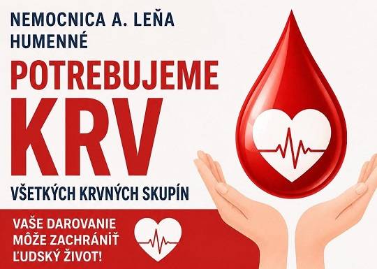 V letných mesiacoch stúpa počet dopravných nehôd a ťažkých úrazov vyžadujúcich si bezodkladné operačné zákroky. Každá darovaná jednotka môže pomôcť po úrazoch, pri náročných operáciách, onkologickej liečbe, komplikovaných pôrodoch či pri ďalších život ohrozujúcich stavoch.