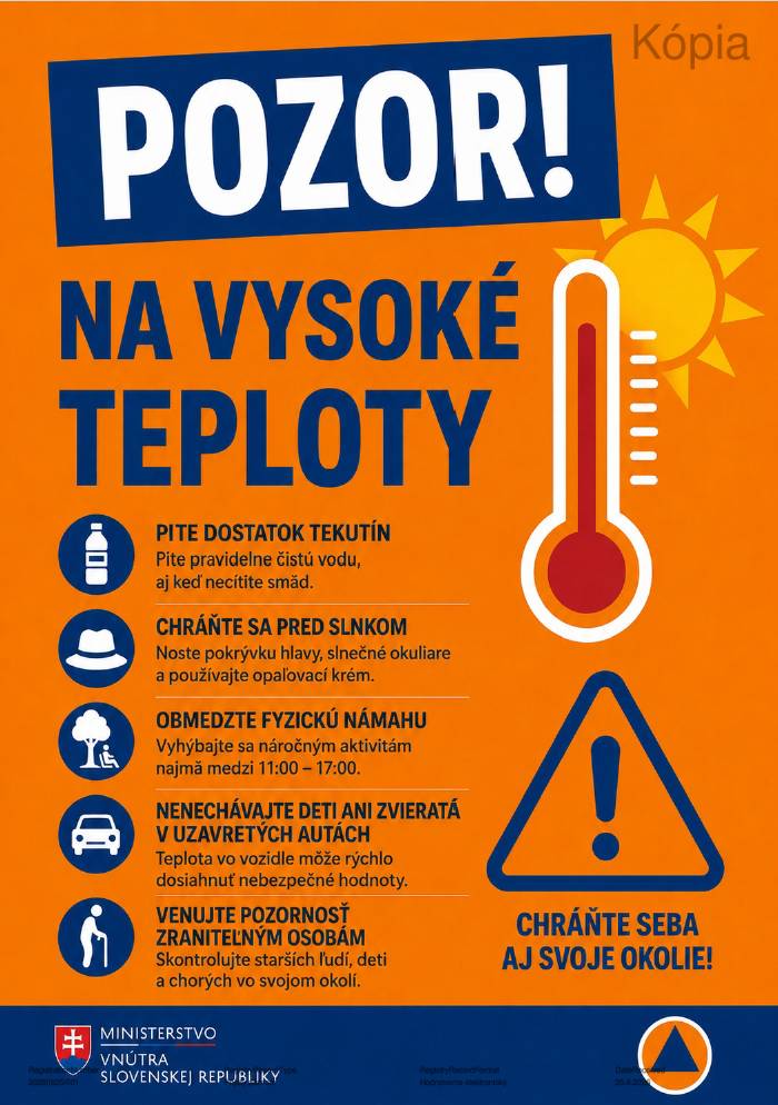 Metodické usmernenie - vysoké teploty