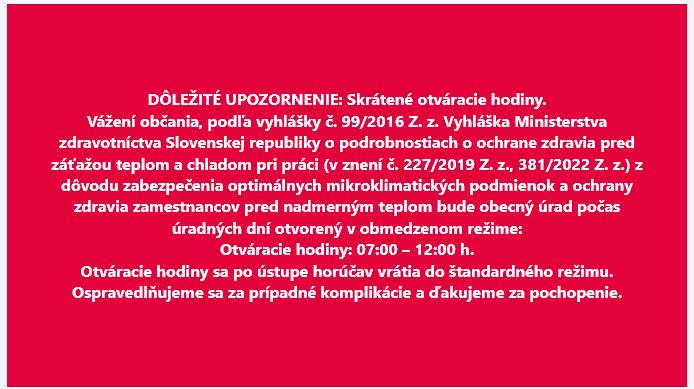 zmena otváracích hodí
