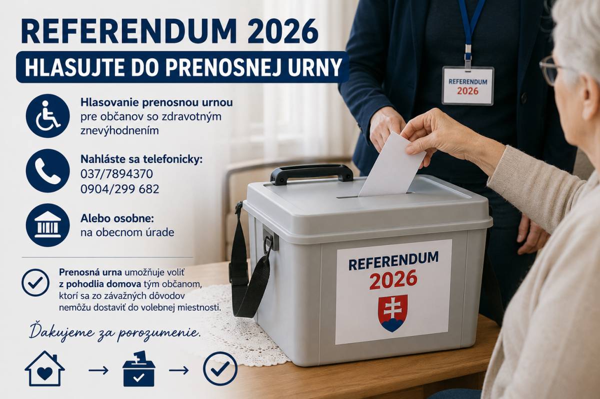 Referendum 2026 - Nahlasovanie prenosnej urny