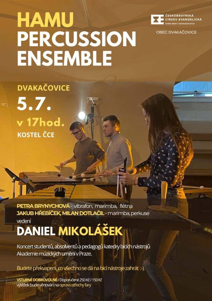 Dvakačovice 5.7. v 17 hodin kostel ČCE
