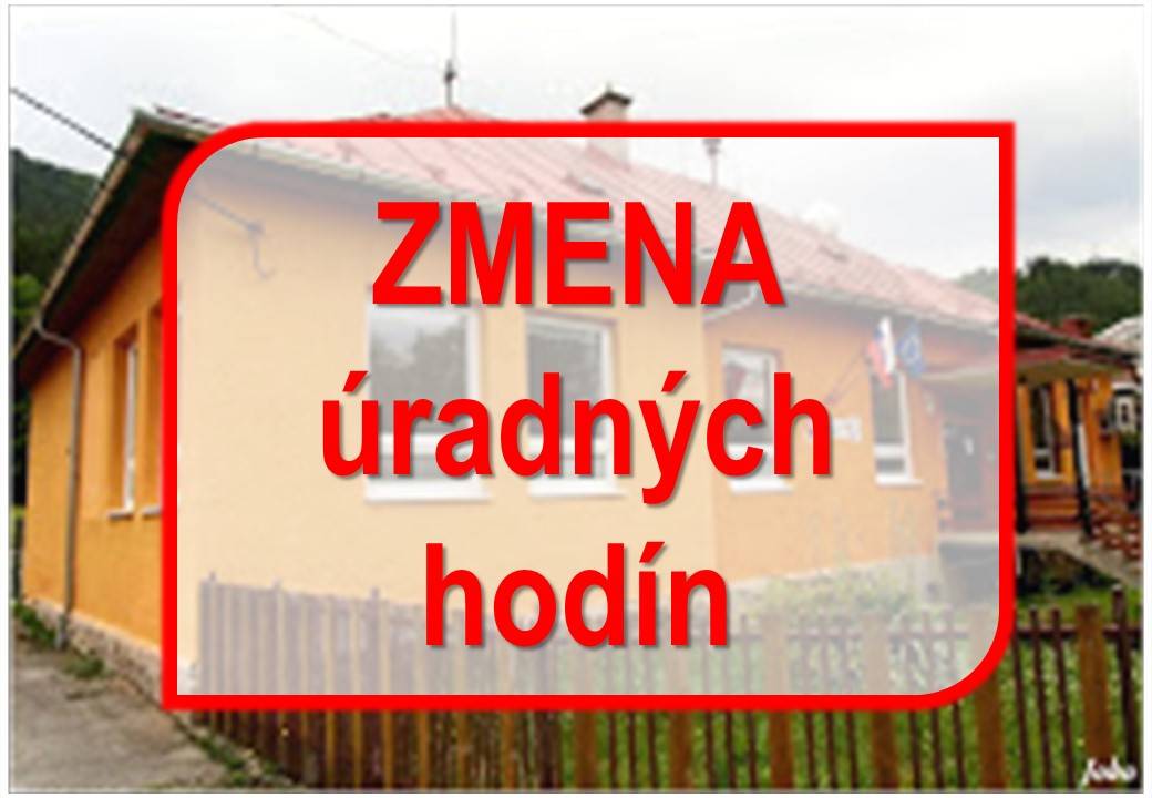 Oznamujeme občanom, že od 1.júla do 31.augusta 2026 bude Obecný úrad otvorený v upravených úradných hodinách.