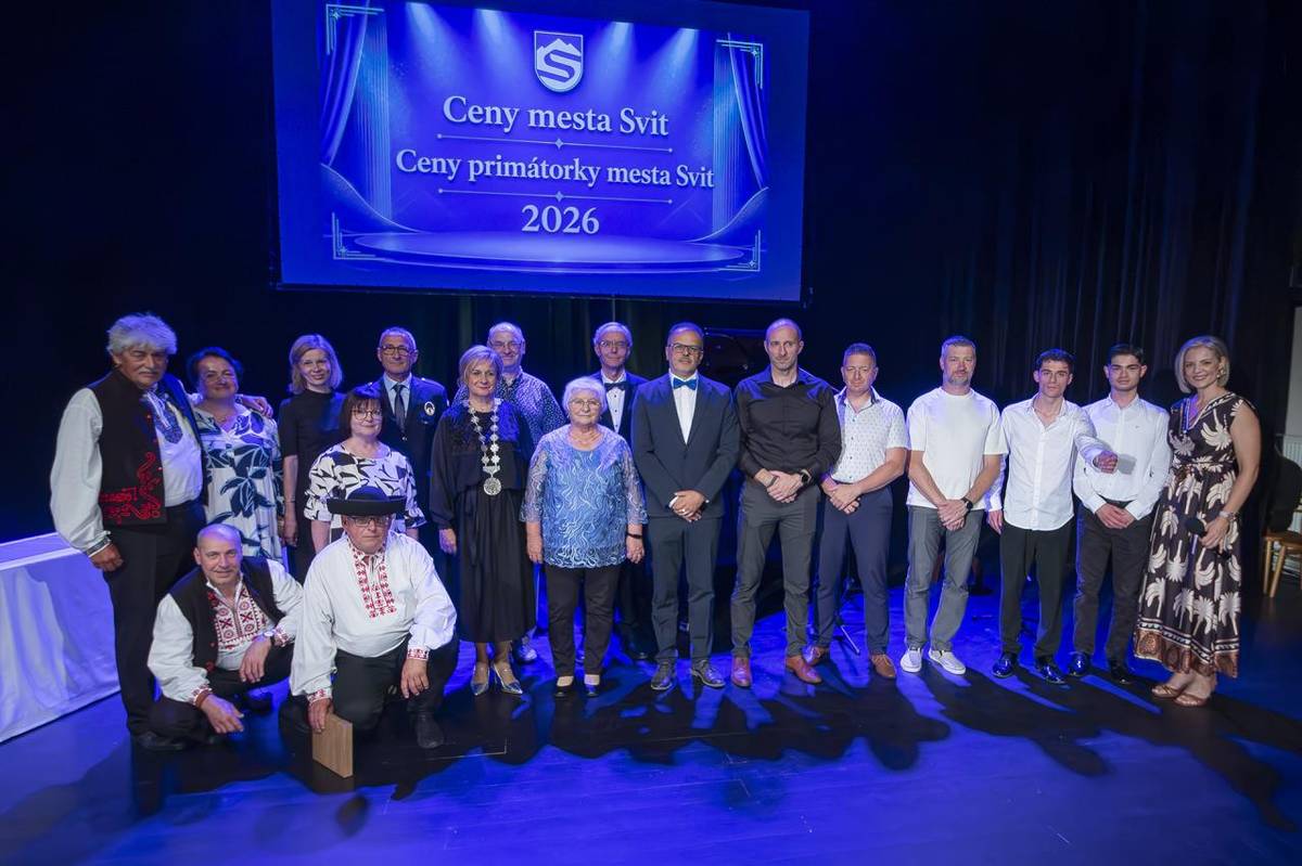 V piatok 26. júna 2026 sa v Dome kultúry vo Svite uskutočnilo slávnostné odovzdávanie ocenení Cena mesta Svit a Cena primátorky mesta Svit za rok 2025.