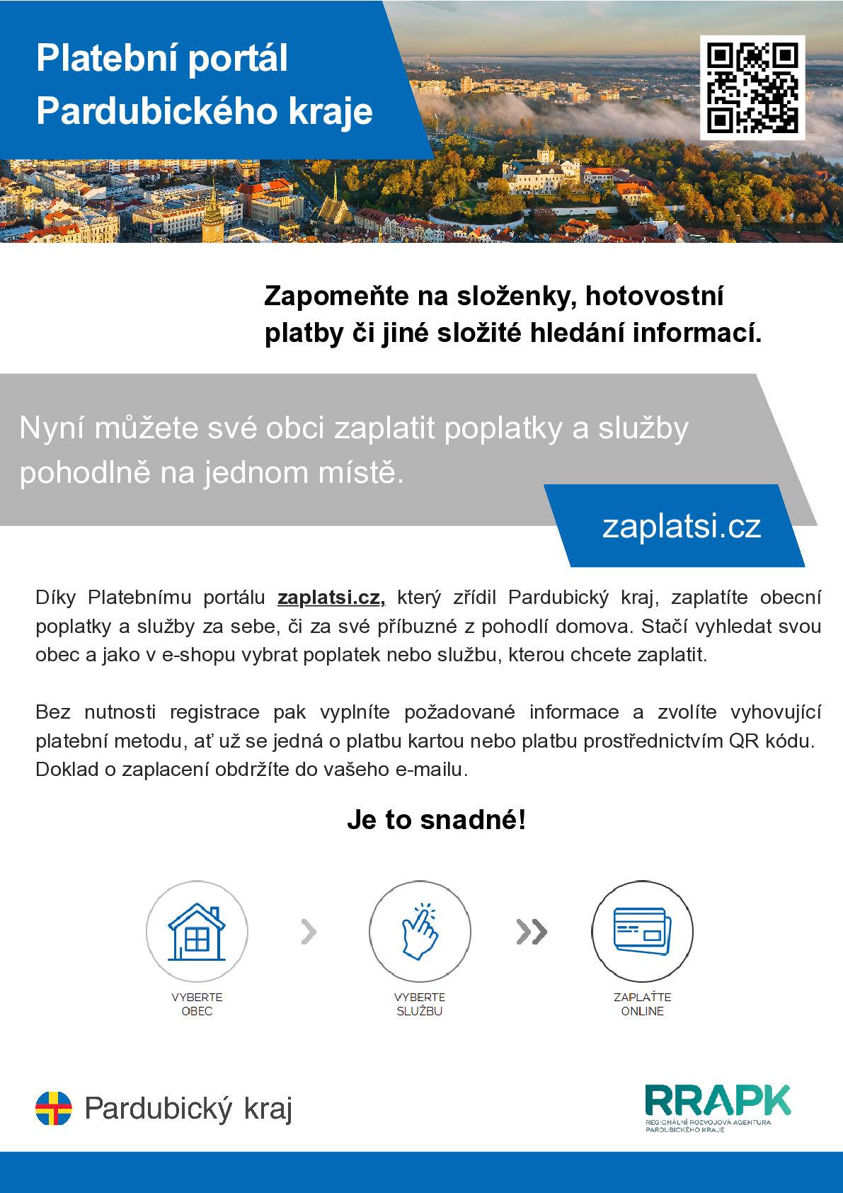 Nyní můžete své poplatky obci uhradit kdykoli z pohodlí domova. Platbu lze provést platební kartou nebo jednoduše načtením QR kódu. Můžete zaplatit poplatek za komunální odpad, poplatek za psa a fakturu či zálohu za vodné. www.zaplatsi.cz/organizace/chrudim/uhercice/obec-uhercice
