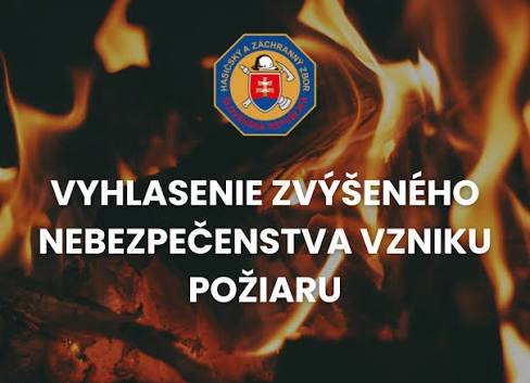 Okresné riaditeľstvo Hasičského a záchranného zboru v Humennom vyhlasuje čas zvýšeného nebezpečenstva vzniku požiaru pre celé územie okresu Humenné od 29. 6. 2026 od 8:00 hod. do odvolania.