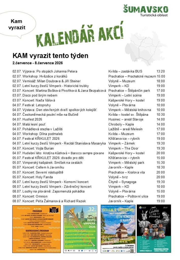 Kalendář akcí pro 27. týden 2026