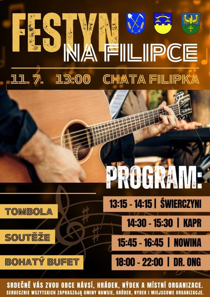 Obce Návsí, Hrádek, Nýdek a místní organizace srdečně zvou 11. 7. 2026 na chatu Filipka.   Program viz níže.