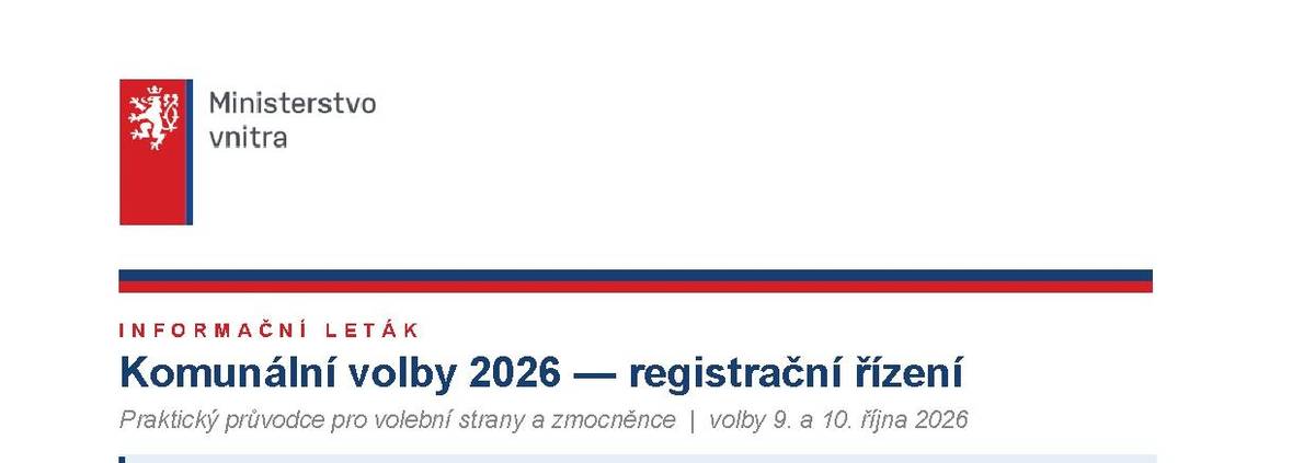 Volby do zastupitelstev obcí v říjnu 2026 se budou řídit dosavadní právní úpravou — zákonem č. 491/2001 Sb. ve znění do 31. 12. 2025. Předpokládá se schválení odkladu účinnosti částí zákona o správě voleb (sněmovní tisk č. 190).