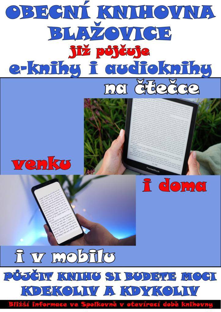 Máme pro vás skvělou novinku – nově si můžete prostřednictvím naší obecní knihovny půjčovat také e-knihy a audioknihy. Díky službě e-výpůjček si můžete číst nebo poslouchat své oblíbené tituly kdykoliv a kdekoliv.