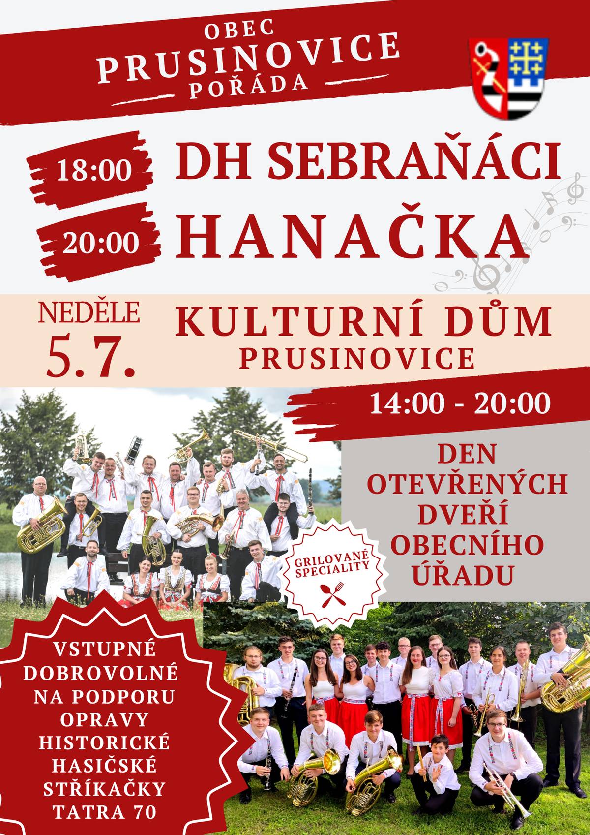 Den otevřených dveří Obecního úřadu.  Nedělě 5.7.2026