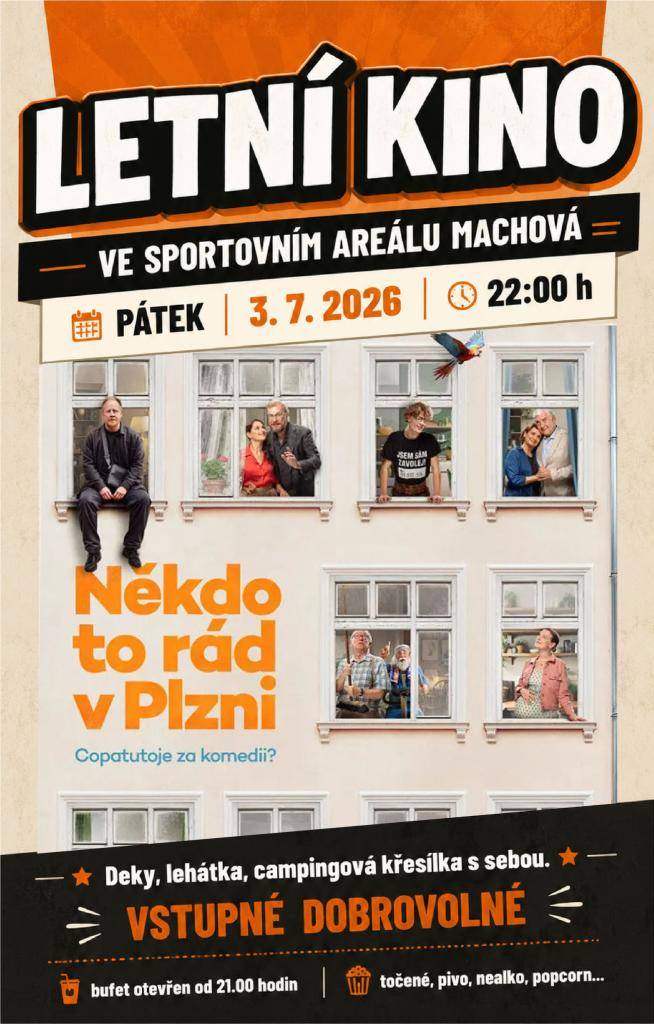 Letní promítání ve sportovním areálu Machová.