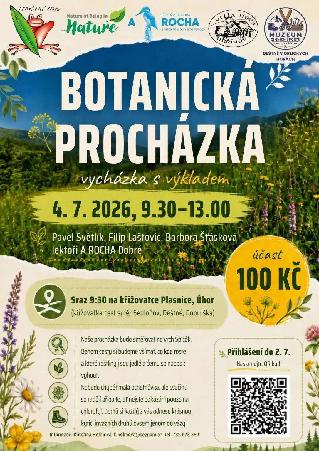 4.7.2026 od 9:30 do 13:00. Přihlášky do 2.7.2026 přes QR kód