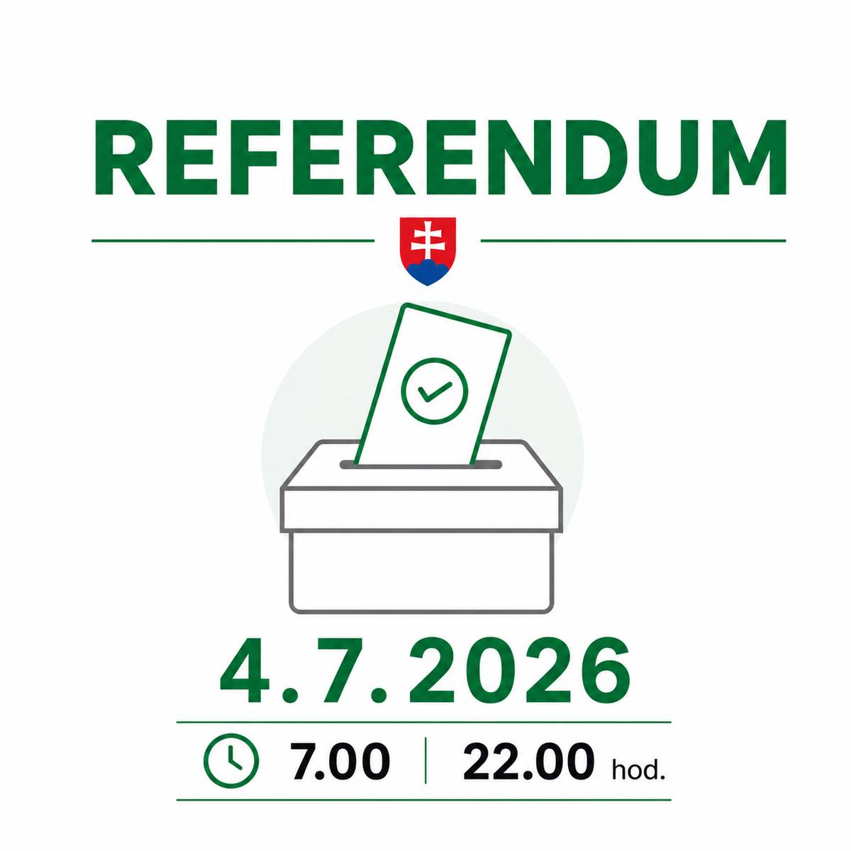 Referendum sa uskutoční v sobotu 4. júla 2026 Mesto Nové Mesto nad Váhom informuje občanov, že na základe rozhodnutia prezidenta Slovenskej republiky č. 60/2026 Z. z., vydaného na základe petície občanov prijatej 23. marca 2026, sa v sobotu 4. júla 2026 uskutoční referendum. Hlasovanie bude prebiehať vo všetkých určených volebných miestnostiach od 7.00 do 22.00 hod. V referende budú voliči rozhodovať o dvoch otázkach: 1.  Súhlasíte so zrušením tzv. doživotnej renty, napríklad, pre Roberta Fica, ustanovenej v § 24a ods. 1 písm. b) zákona č. 120/1993 Z. z. o platových pomeroch niektorých ústavných činiteľov Slovenskej republiky v aktuálnom znení?  2.  Súhlasíte s tým, aby boli obnovené Úrad špeciálnej prokuratúry a Národná kriminálna agentúra? Mesto Nové Mesto nad Váhom zabezpečilo organizačné a technické podmienky na riadny priebeh hlasovania v súlade s platnou legislatívou. Všetky volebné miestnosti budú otvorené v zákonom stanovenom čase a občania budú môcť svoje hlasovacie právo uplatniť vo volebnom okrsku podľa miesta svojho trvalého pobytu. Občanom odporúčame, aby si pred návštevou volebnej miestnosti overili svoje volebné miesto a nezabudli si priniesť platný občiansky preukaz alebo iný doklad totožnosti umožňujúci preukázanie totožnosti podľa platných právnych predpisov. Zoznam volebných okrskov a volebných miestností, ako aj ďalšie informácie týkajúce sa konania referenda, sú zverejnené na webovom sídle mesta a na úradnej tabuli Mestského úradu.  Určenie volebných okrskov a volebných miestností pre referendum, ktoré sa uskutoční dňa 4.7.2026.  Účasť v referende je jedným zo základných prejavov priamej demokracie a umožňuje občanom Slovenskej republiky priamo rozhodovať o otázkach verejného záujmu.
