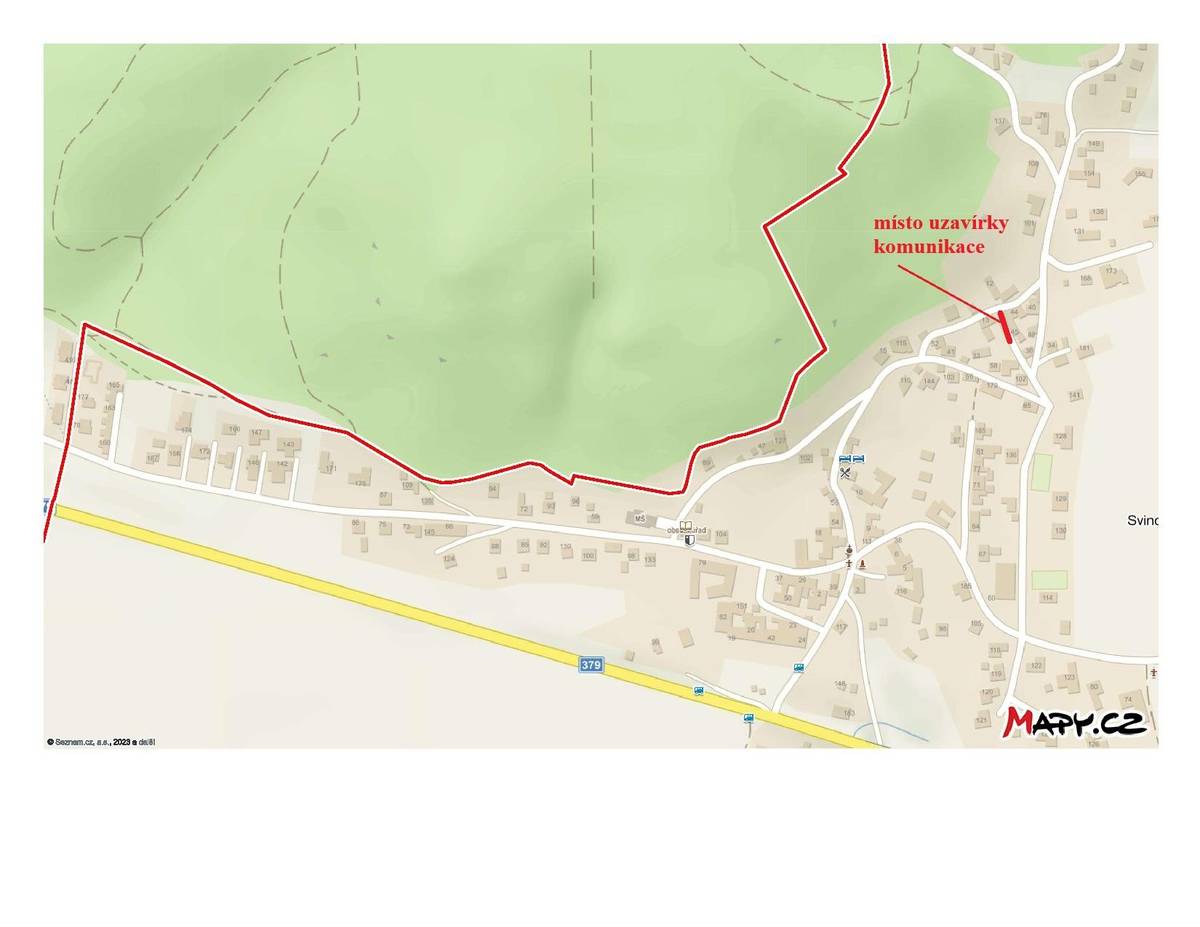 Dobrý den, z důvodu výměny střechy na domě čp 44 bude od pátku uzavřena přilehlá komunikace viz mapka. Josef Hemzal, starosta