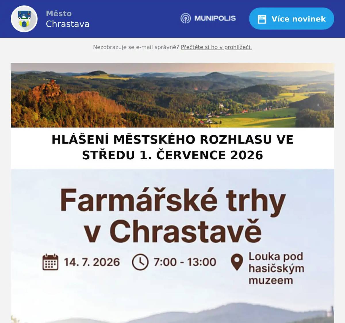 Ve dnech 2.7. - 9.7. v 16:30 hod.  bude na místních hřbitovech poskytovat kamenické služby firma MM KAMENICTVÍ s.r.o. Kontakt +420 601 518 365, www.mmkamenictvi.cz. Statek pod Výhledy zve tuto sobotu 4.7. na samosběr česneku v Dolním Vítkově. Samosběr bude probíhat od 8:00 do 11:00 hodin, místo sběru najdete podle ukazatelů od odbočky u autobusové zastávky Dolní Vítkov, Prodejna. Cena česneku je 100 Kč/kg. Těšíme se na Vás.