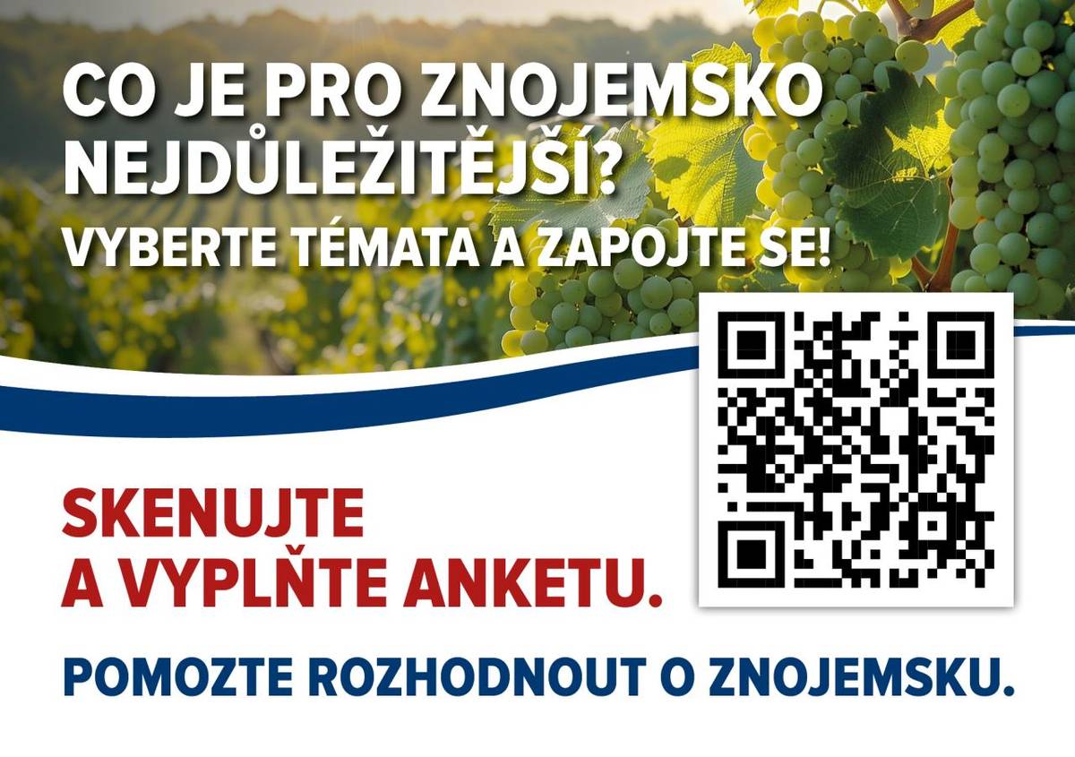 Jak se dnes na Znojemsku žije, pracuje a podniká, co lidi trápí a co naopak funguje?  Pan Pavel Černý - politik, chce lépe hájit potřeby našeho regionu.   Anketa je anonymní a vyplnění zabere jen asi minutu.