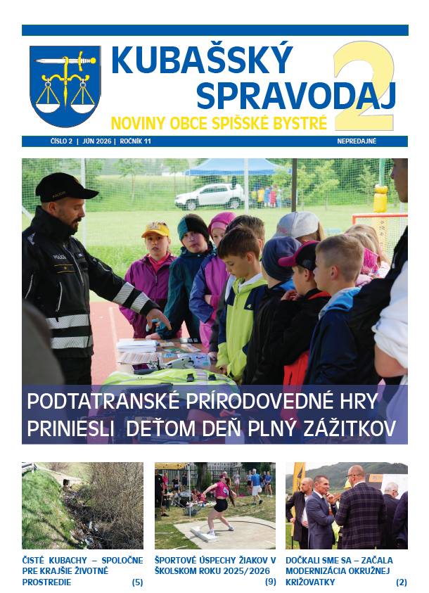 Druhé, tohtoročné vydanie novín Kubašský spravodaj v roku 2026 nájdete už vo svojich schránkach.