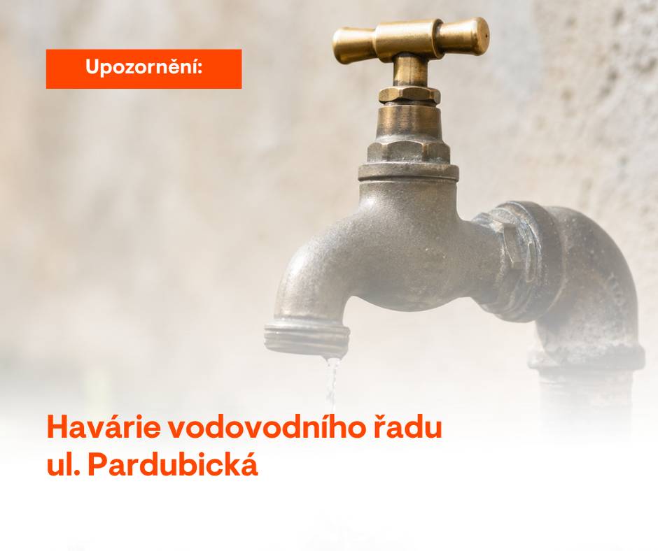 Vážení obyvatelé,  z důvodu havárie vodovodního řadu proběhne dnes 1. července 2026 od 9:00 do 13:00 hodin v Pardubické ulici odkalení vodovodního řadu. Po obnovení dodávky pitné vody bude provedena kontrola a odkalení vodovodní sítě. Přechodně může dojít ke krátkodobému zakalení vody. Děkujeme za pochopení.