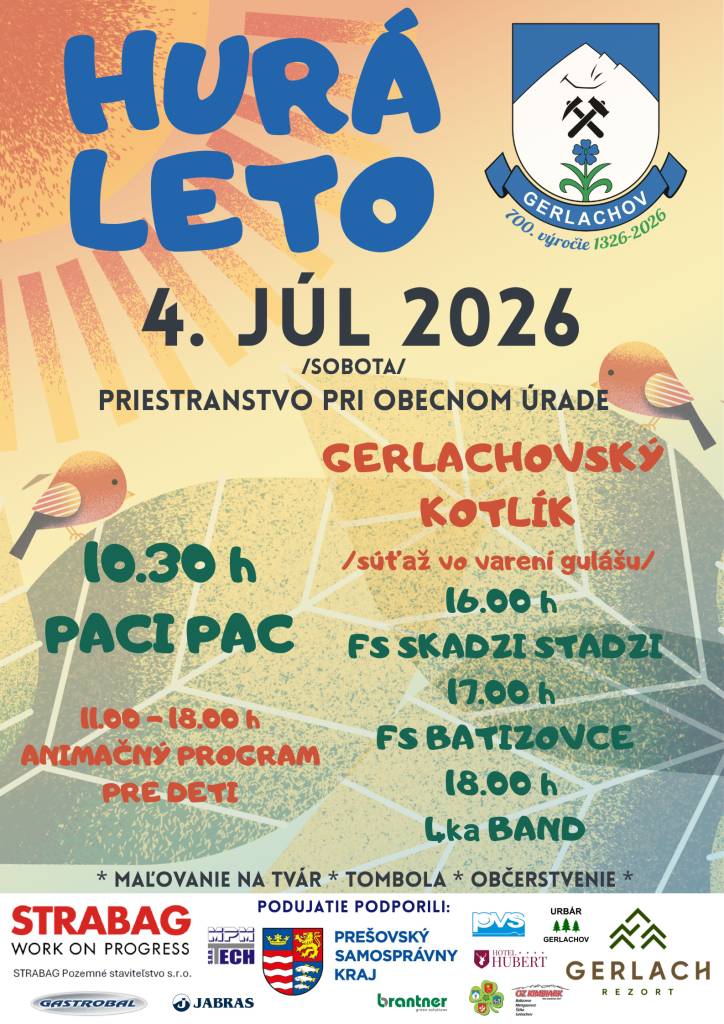 4. júl (sobota) 2026 pri budove Obecného úradu Gerlachov