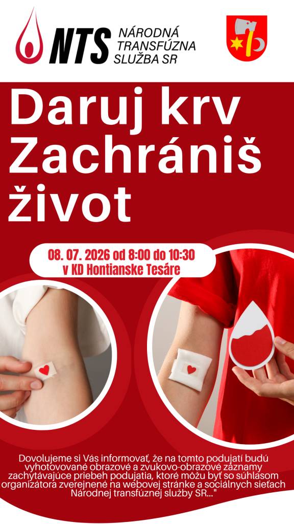 Darovanie krvi je skutočným „darom života“ , ktorý zdravý jedinec môže poskytnúť ľuďom chorým a po úrazoch. Je to veľmi prospešný, bezpečný a jednoduchý humánny krok. Jeden odber krvi môže zachrániť až tri ľudské životy.