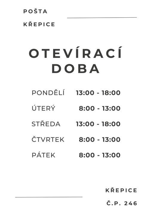Nová otevírací doba od 1.7.2026  tel. 770 691 650